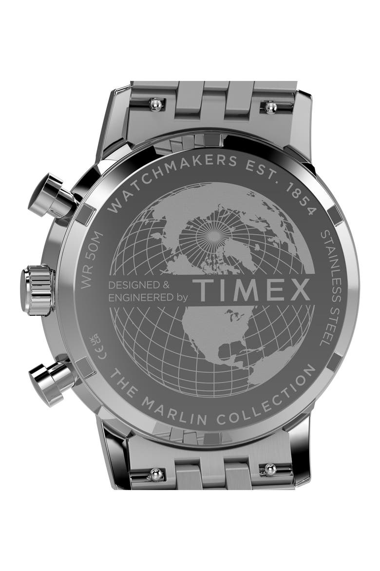 Marlin® Chronograph Bracelet Watch, 40mm, Alternate, color, STAINLESS STEEL