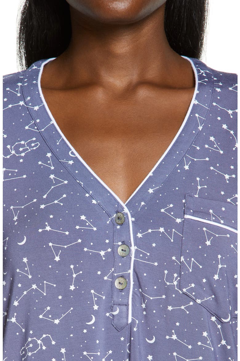 Henning II Henley Sleep Shirt, Alternate, color, CONSTELLATION