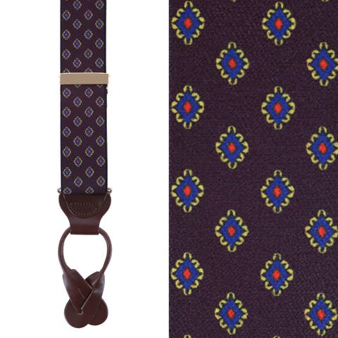 Luxe Diamond Elastic Button End Suspenders (braces)