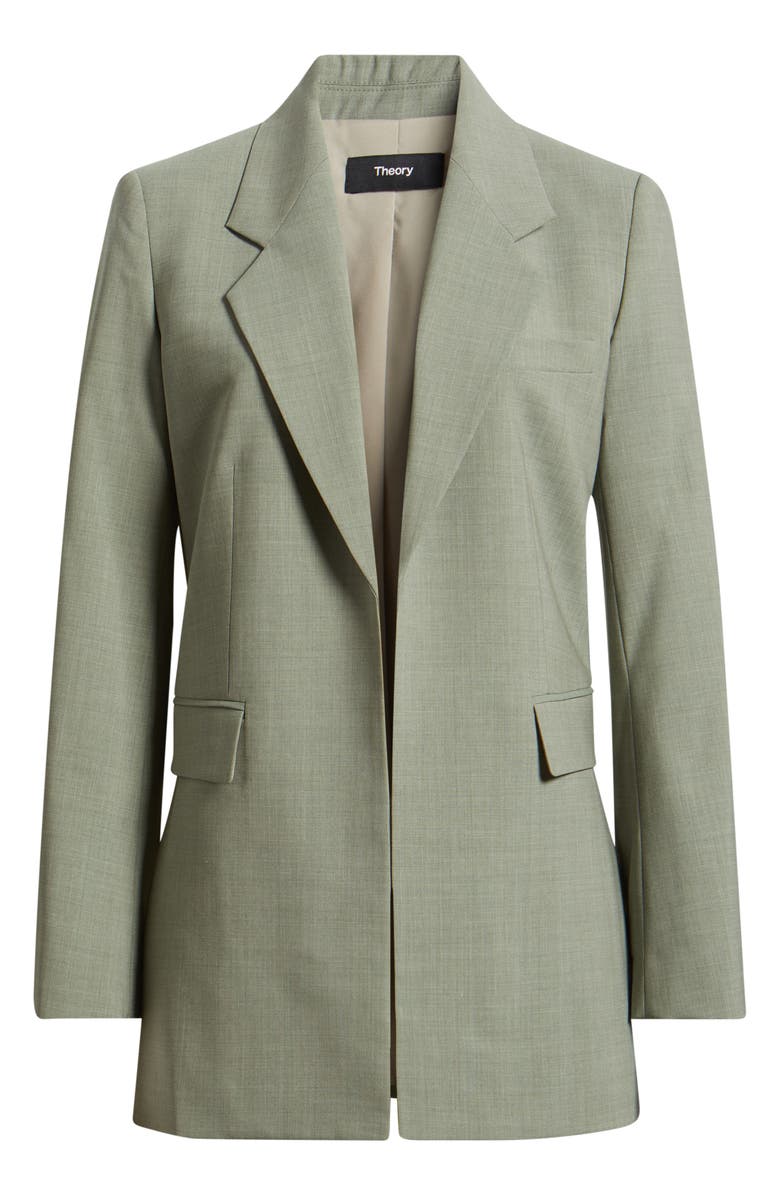 Theory Relaxed Stretch Wool Open Blazer, Alternate, color, Vetiver Melange