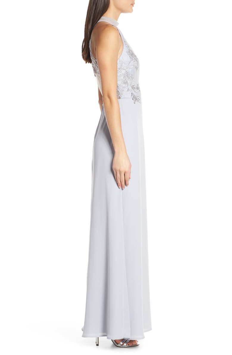 Chi Chi London Jocelyn Lace Bodice Evening Dress, Alternate, color, 