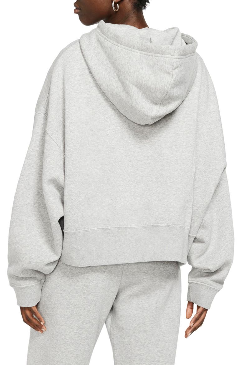 Sportswear Fleece Full Zip Hoodie, Alternate, color, DARK GREY HEATHER/ WHITE
