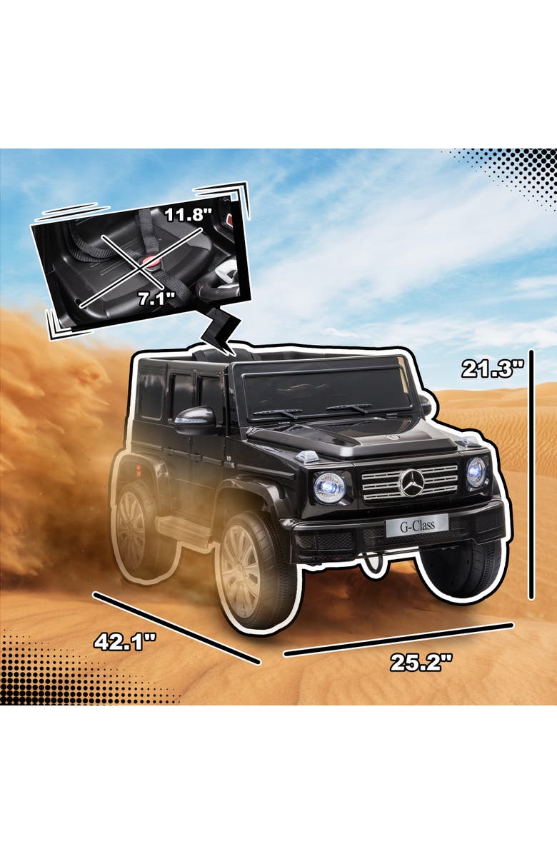 Aosom 12V Licensed Mercedes Benz G500 Ride on Truck with Remote Control, Suspension, Alternate, color, Black