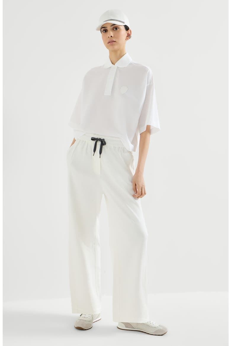 Pique Track trousers, Alternate, color, White