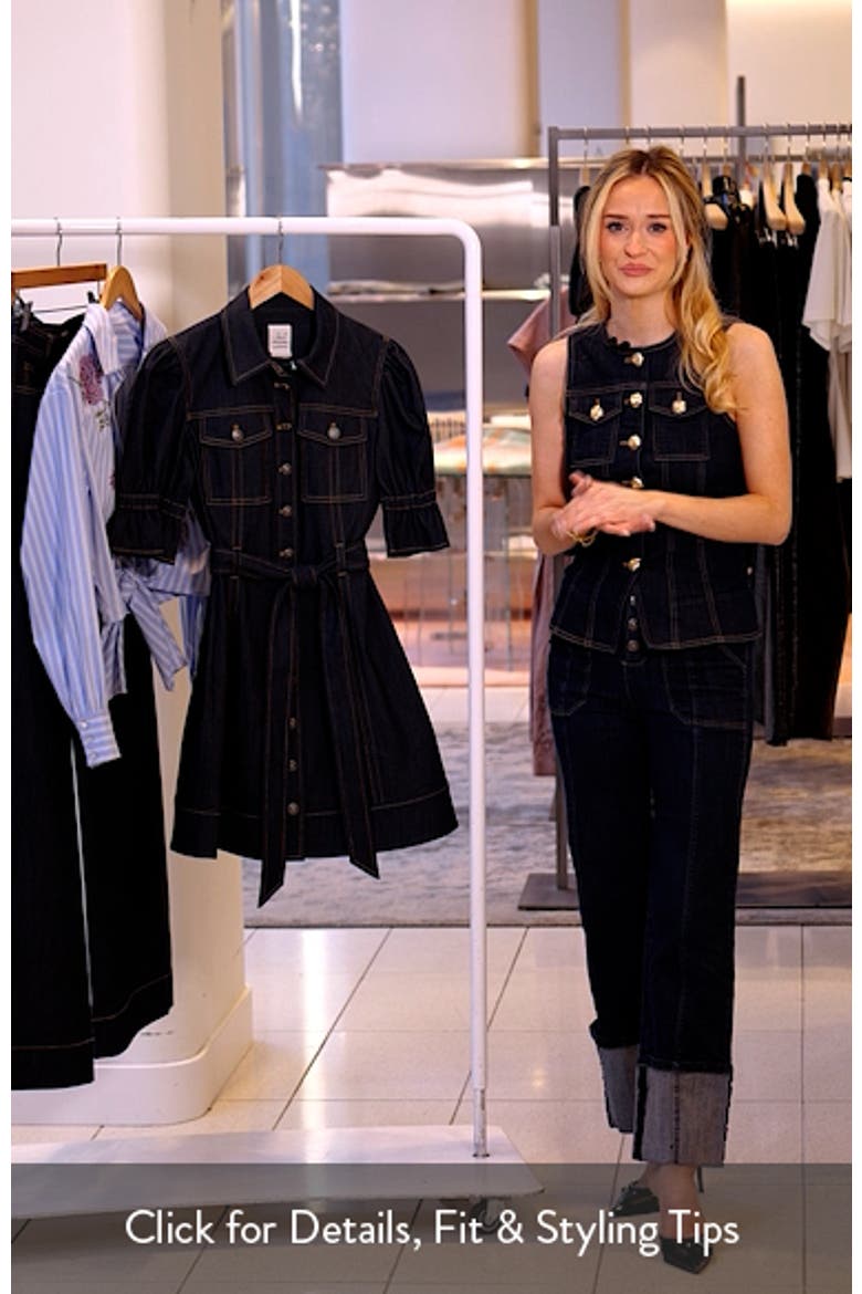 Holly Puff Sleeve Belted Denim Shirtdress video