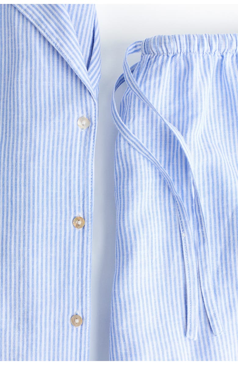 H&M Linen-blend Pyjamas, Alternate, color, Blue/Striped