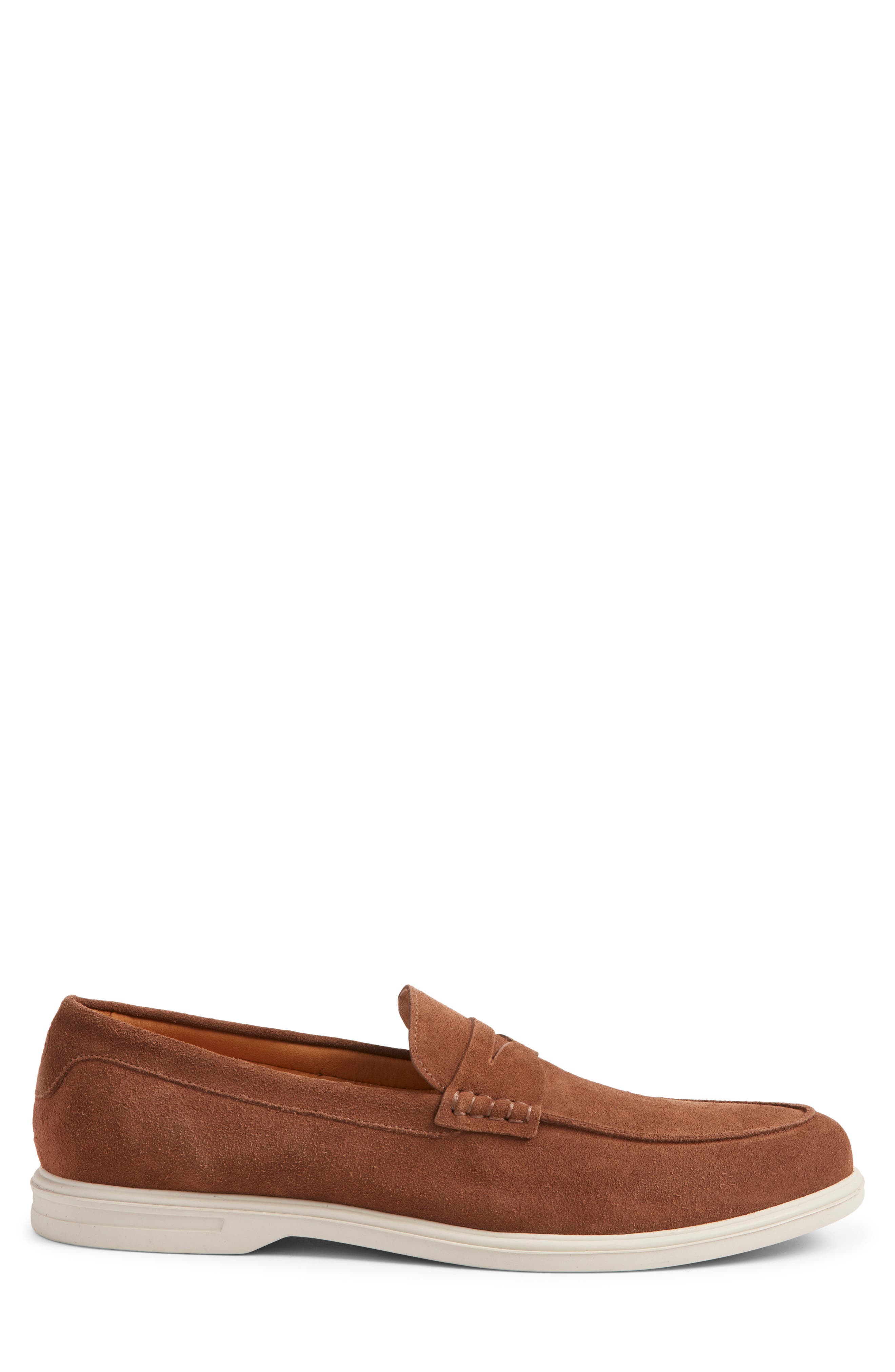 Peter Millar Excursionist Water Resistant Penny Loafer, Alternate, color, Chestnut