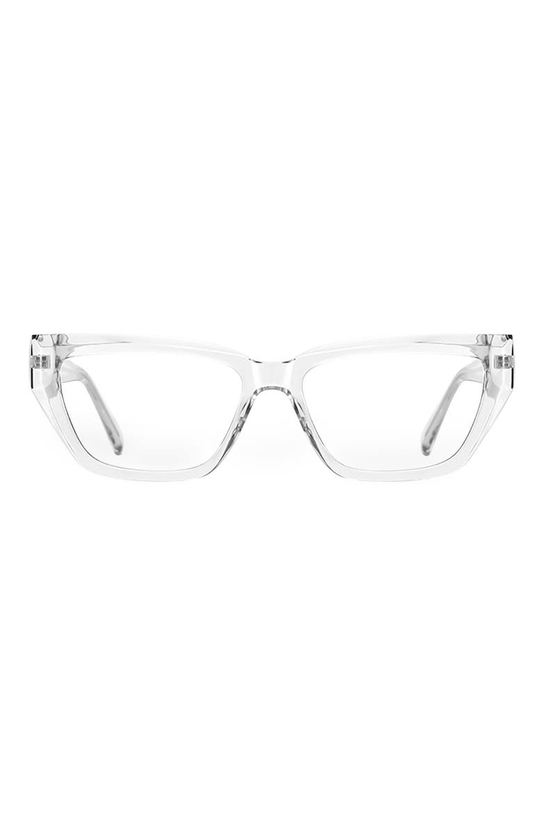 Maya 53mm Geometric Blue Light Blocking Glasses, Main, color, CLEAR