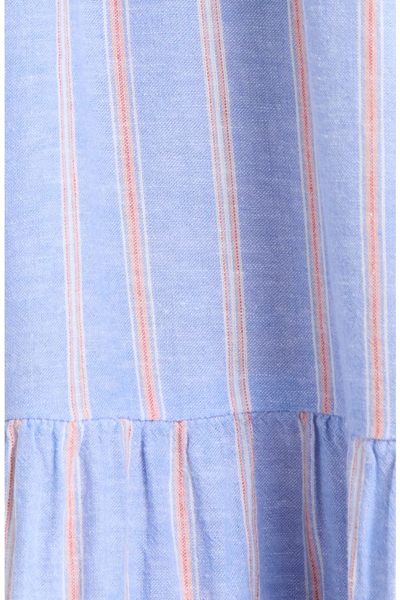 Sea Salt Bay Stripe Linen Blend Midi Dress, Alternate, color, GRAPE POOLS