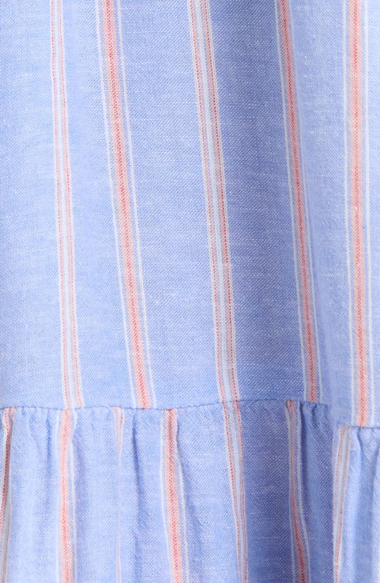 Tommy Bahama Sea Salt Bay Stripe Linen Blend Midi Dress, Alternate, color, Grape Pools