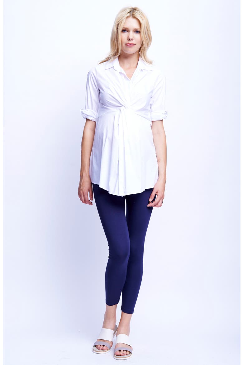 Twist Front Maternity Tunic, Alternate, color, WHITE