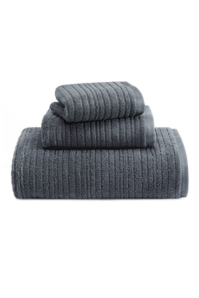 Brooks 3-Piece Cotton Towel Set, Main, color, CHARCOAL
