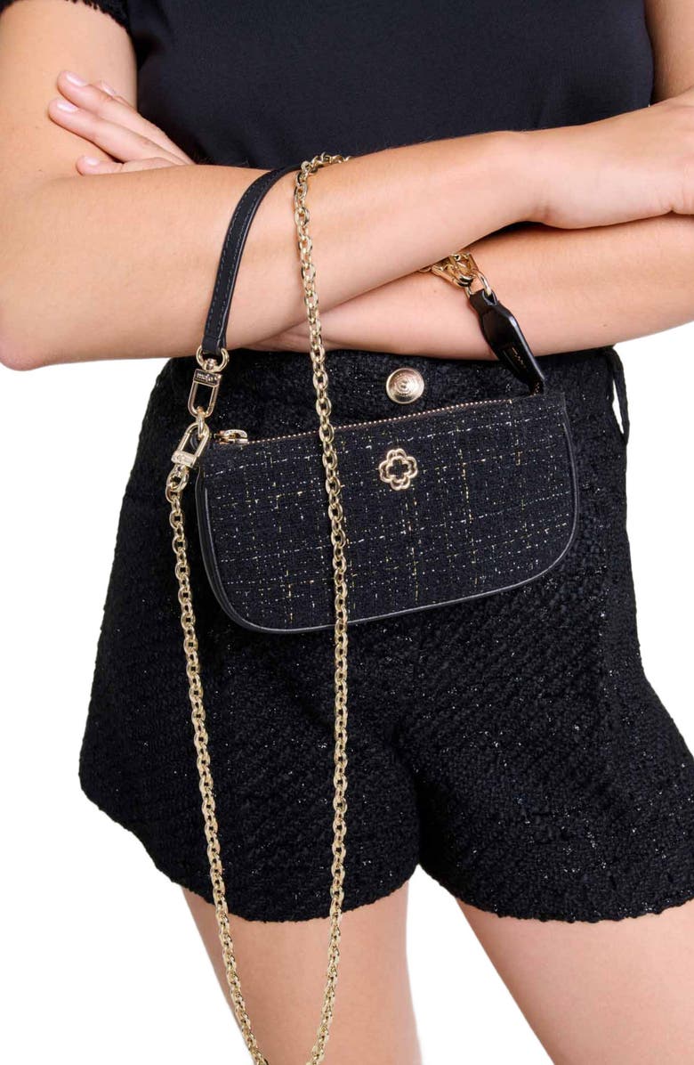 maje Small tweed pouch, Alternate, color,