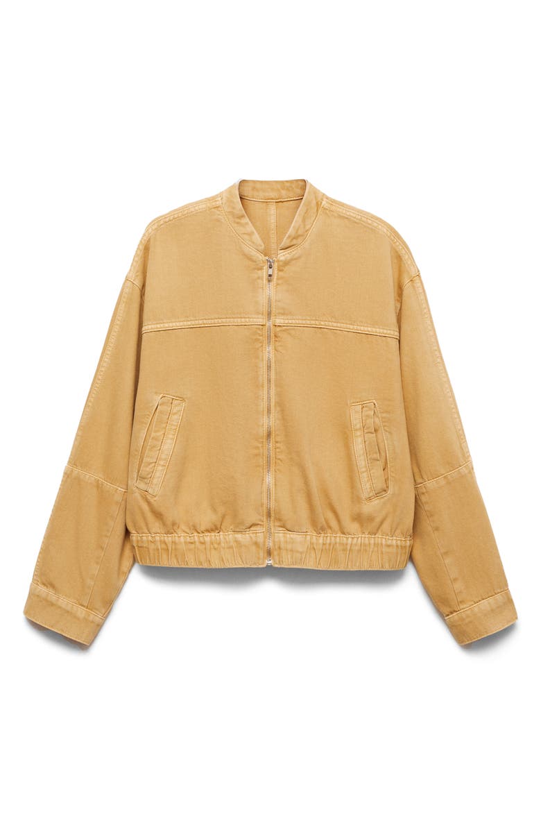 MANGO Denim Bomber Jacket, Main, color,