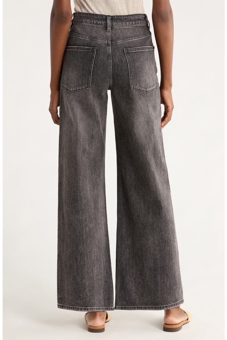 Charlie High Waist Wide Leg Jeans, Alternate, color, WASHED BLACK