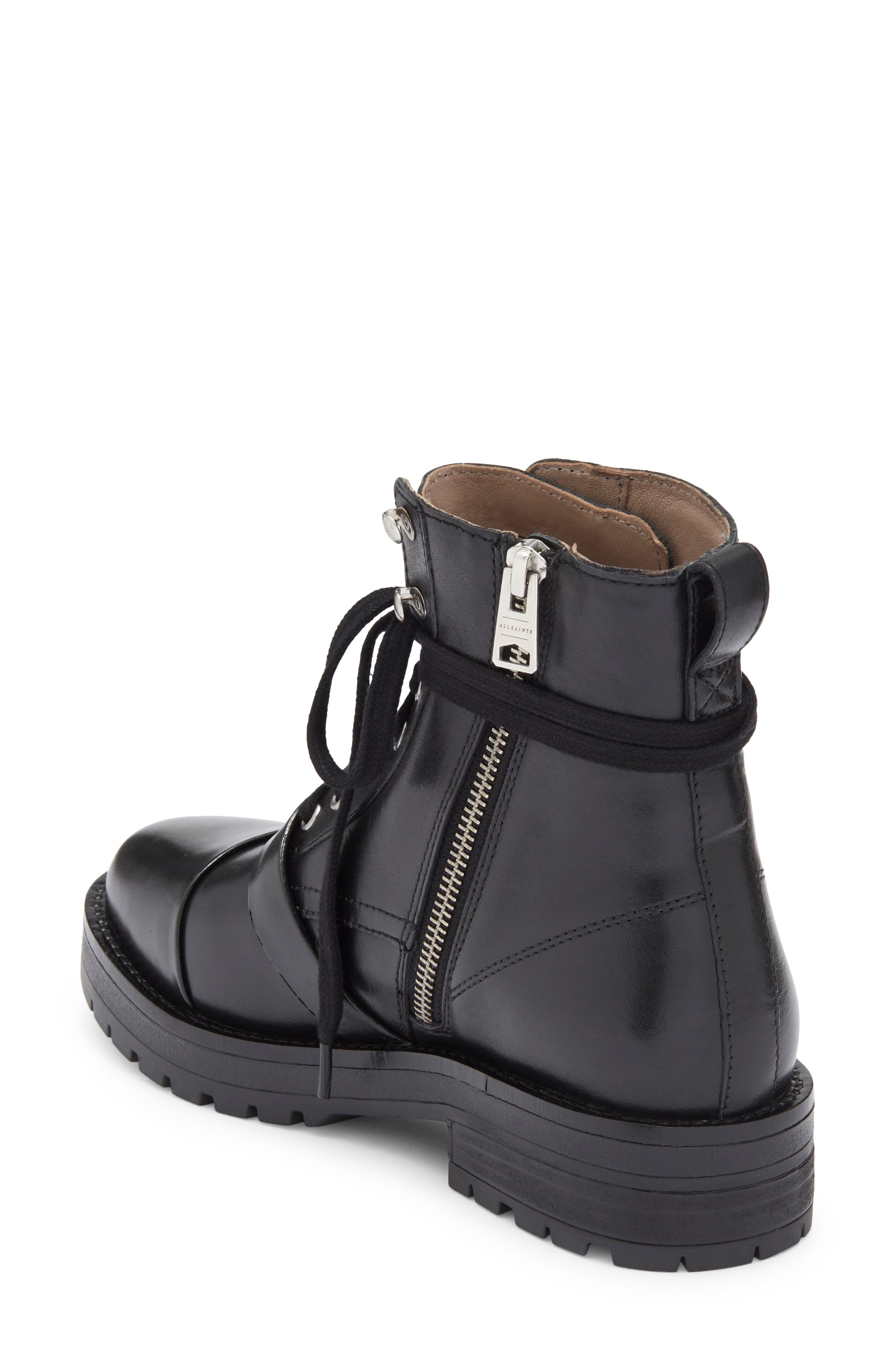 AllSaints Demi Cutout Bootie, Alternate, color, Black