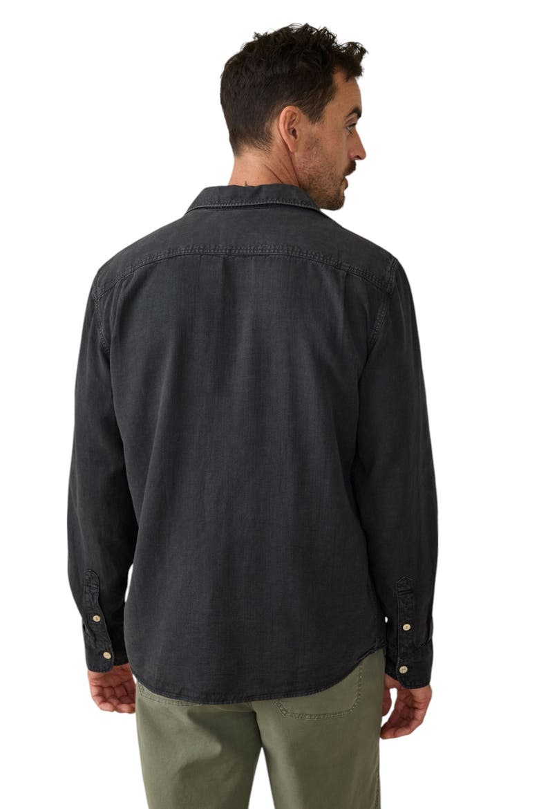 The Tried & True Lyocell & Linen Chambray Button-Up Shirt, Alternate, color, DURANGO BLACK