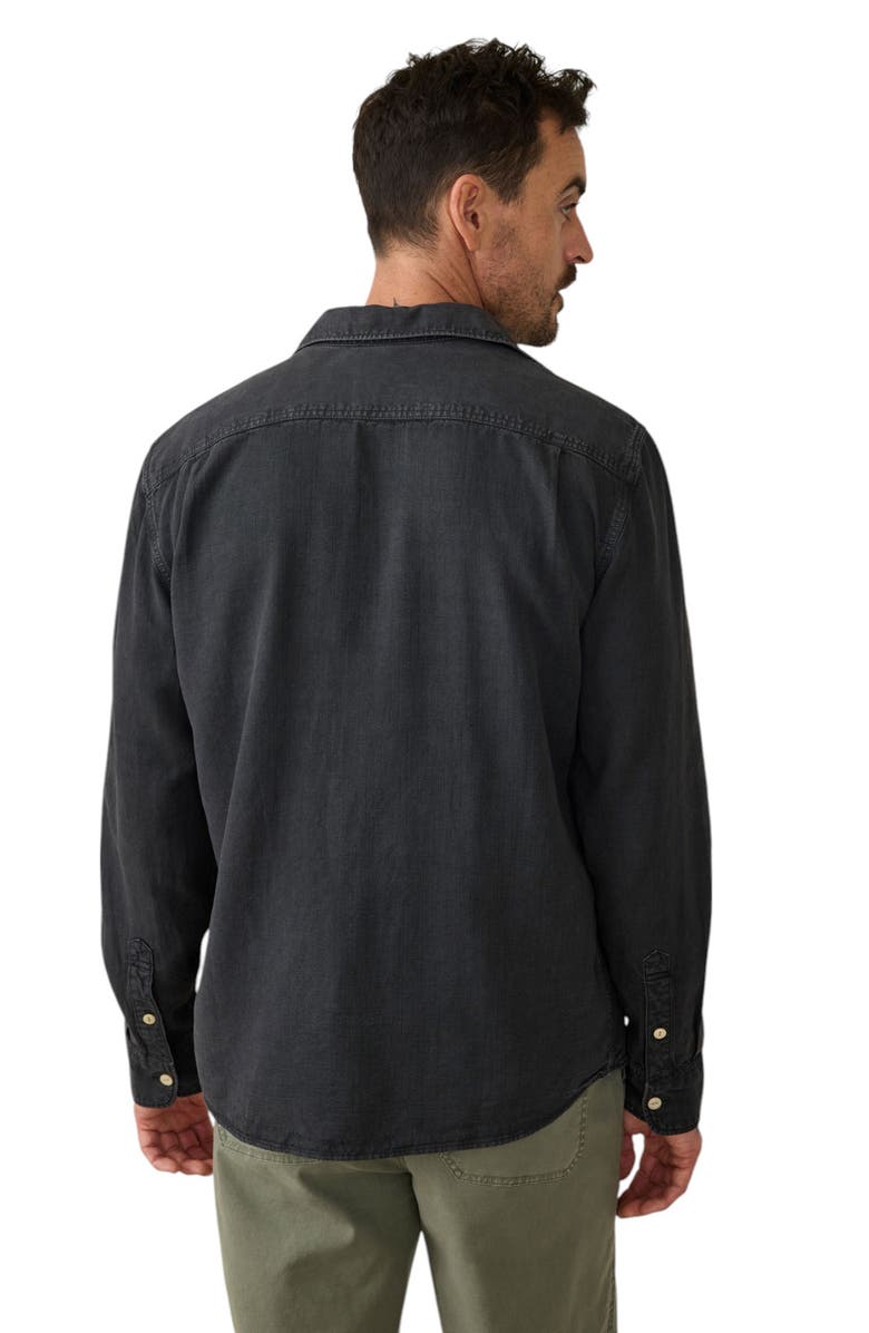 Faherty The Tried & True Lyocell & Linen Chambray Button-Up Shirt, Alternate, color, Durango Black