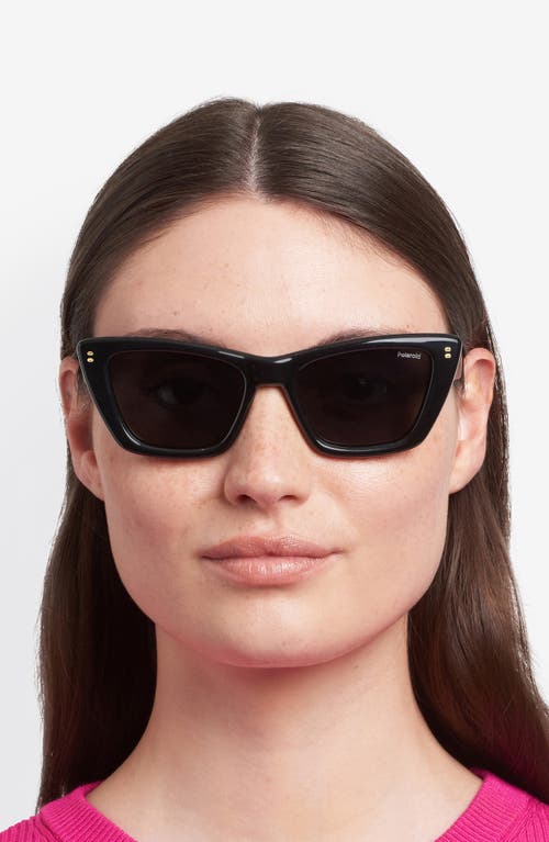 Polaroid 54mm Polarized Cat Eye Sunglasses In Black