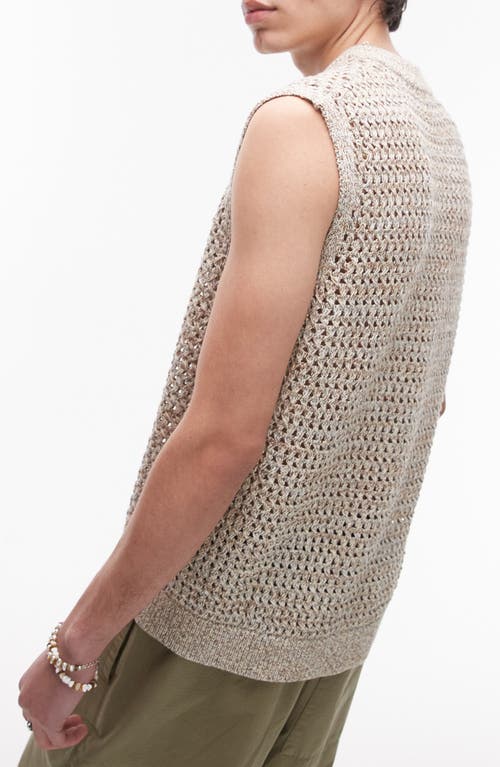 TOPMAN TOPMAN TWISTED OPEN STITCH SWEATER VEST 