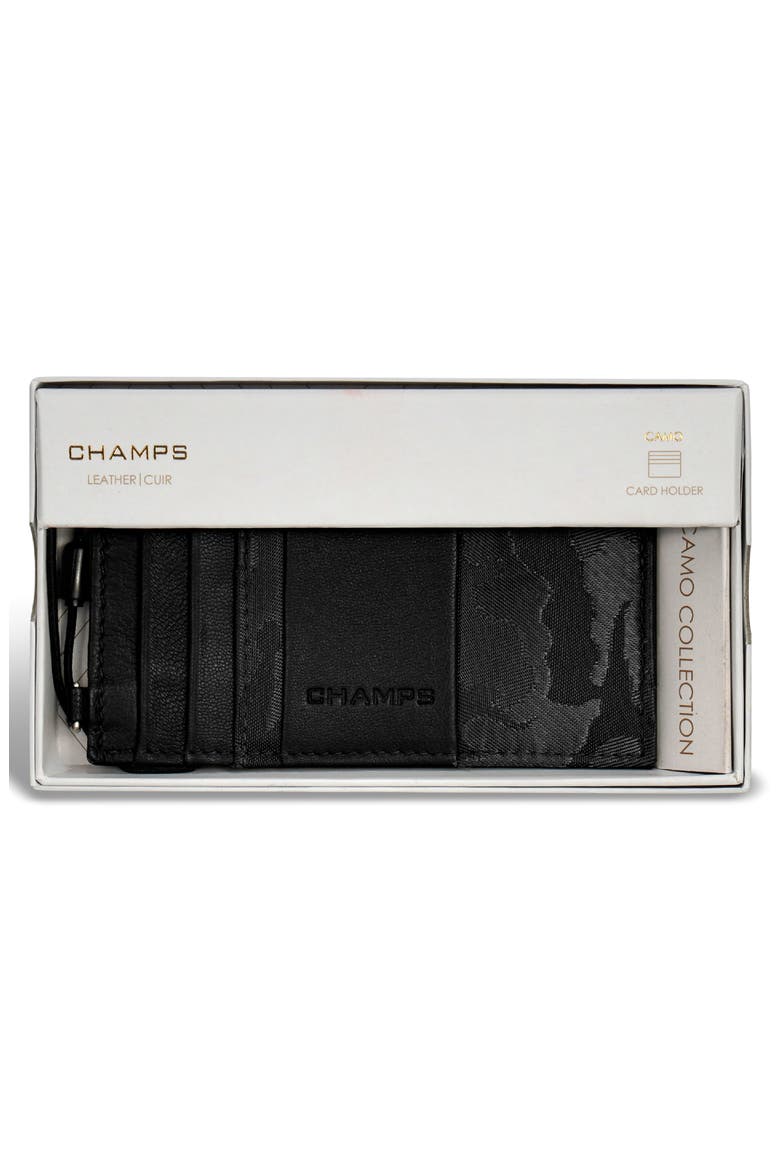 Camo Card Case, Alternate, color, BLACK