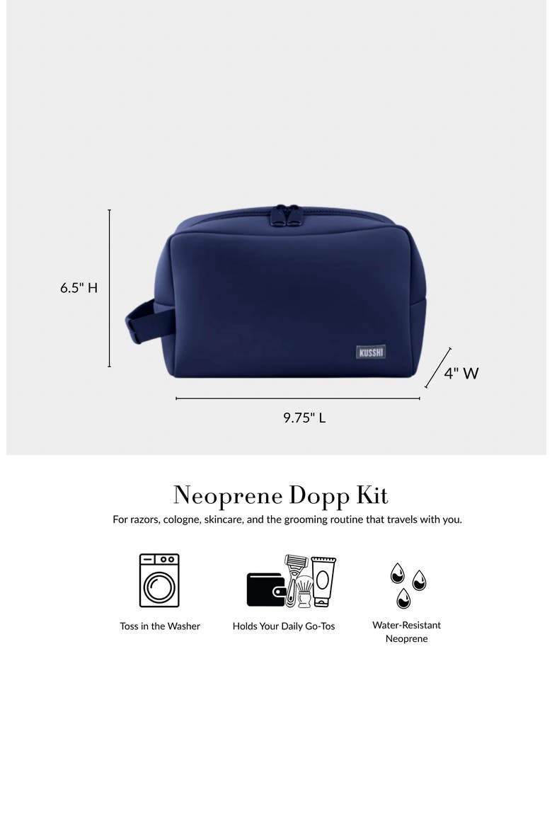 Neoprene Dopp Kit, Alternate, color, NAVY/ KHAKI