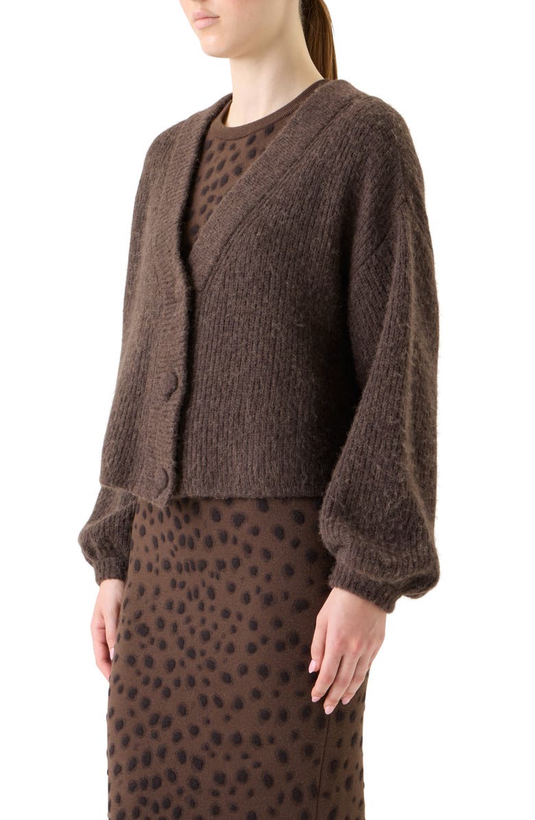 Akris punto Oversize Alpaca Blend Cardigan, Alternate, color, Bark