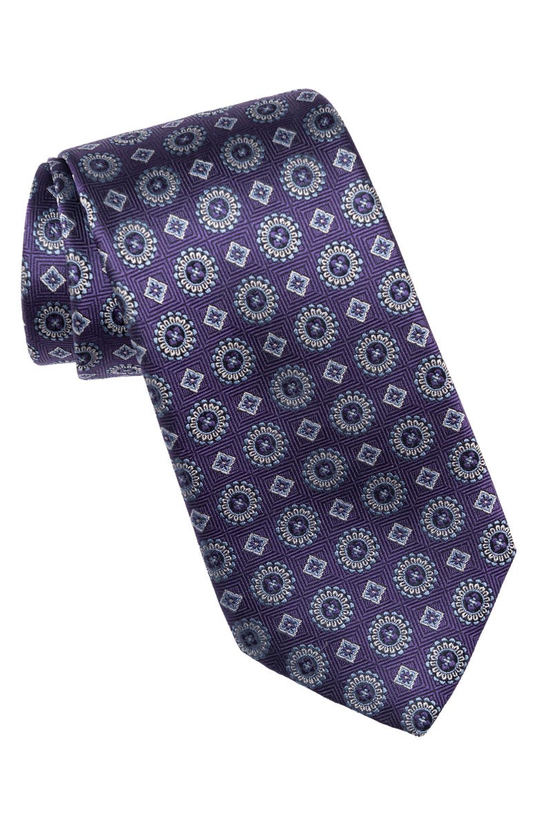 Elizabetta Ercole - Silk Jacquard Tie for Men, Main, color, Purple