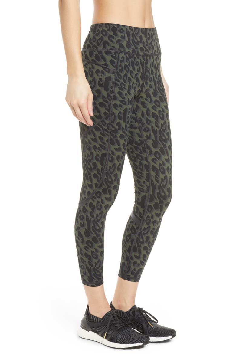 Zero Gravity Pocket 7/8 Run Leggings, Alternate, color, OLIVE LEOPARD PRINT