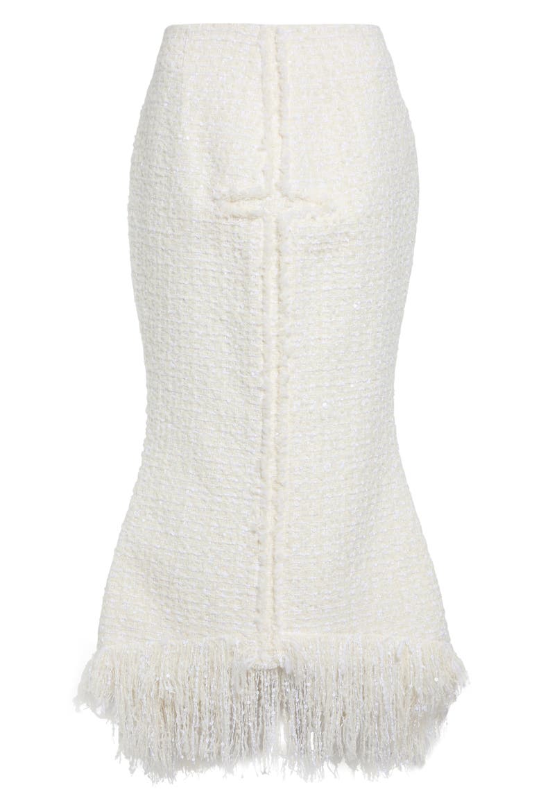 Mademoiselle Sequin Fringe Tweed Trumpet Skirt, Main, color, TOFU