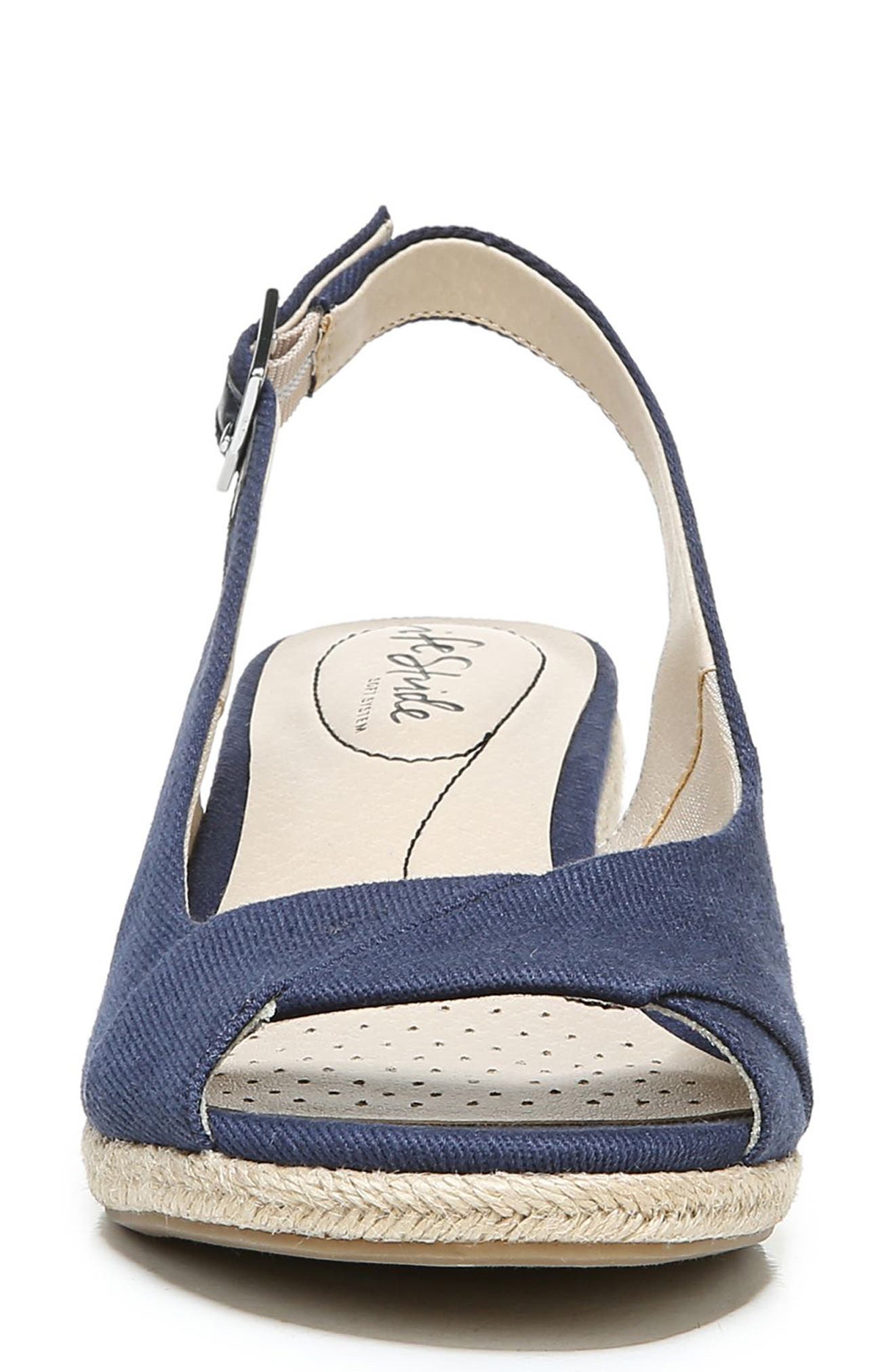 LifeStride Socialite Espadrille Slingback Sandal, Alternate, color, Navy