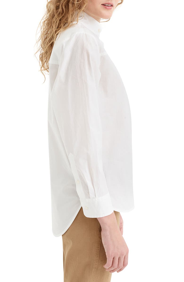 J.Crew Band Collar Popover Cotton Poplin Tunic Top, Alternate, color,