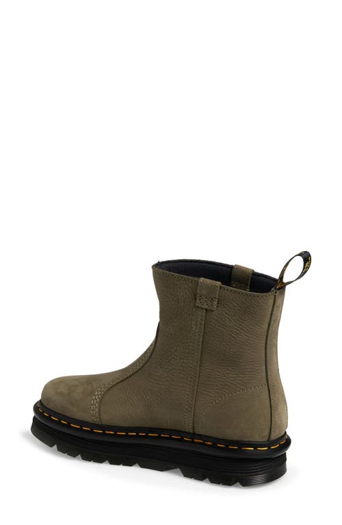 Dr. Martens Zebzag Rigger Slip On Nubuck Boots In Green