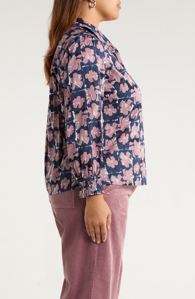 Seasalt Cornwall Ysella Floral Organic Cotton Button-Up Shirt, Alternate, color, Monoprint Floral Maritime