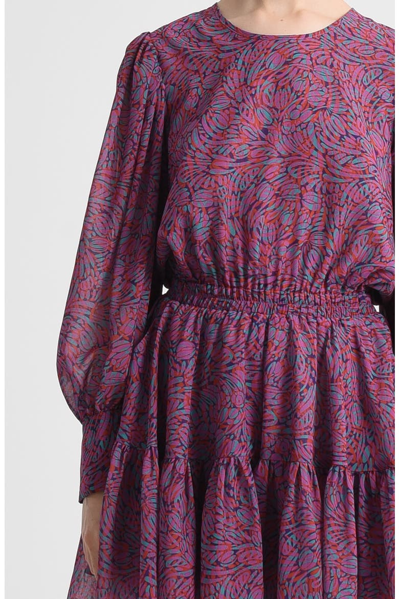 Splendid Long Sleeve Tiered Minidress, Alternate, color, PINK