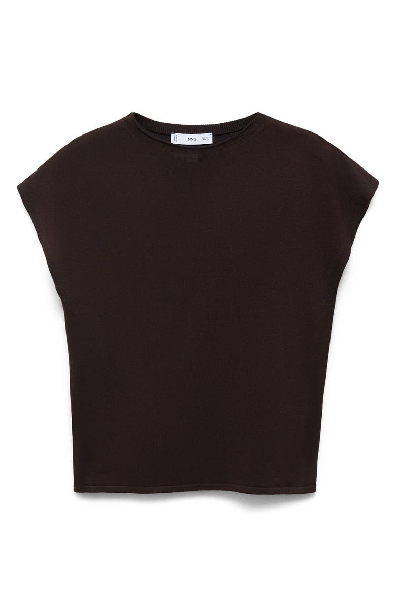 MANGO Fine Knit Sleeveless Sweater, Alternate, color, Chocolate