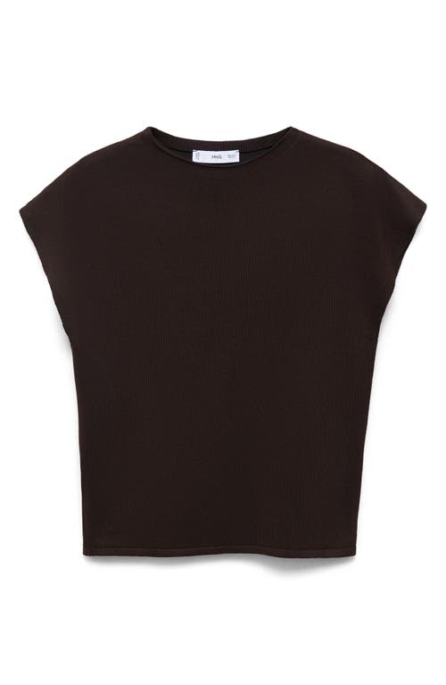 Mango Fine Knit Sleeveless Sweater In Chocolate