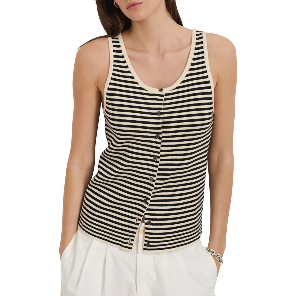 Alex Mill Louisa Striped Vest In Cotton Cashmere In Gray