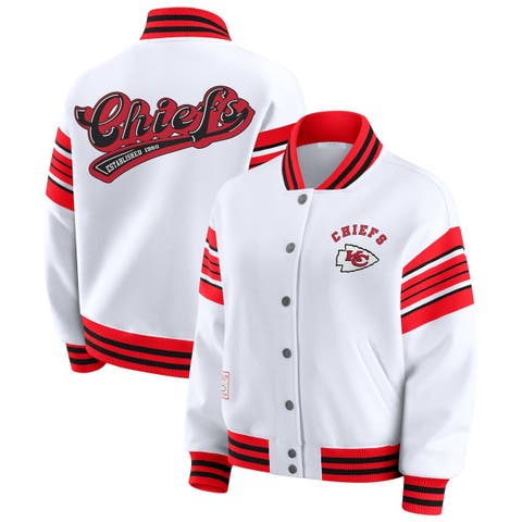 Women's WEAR by Erin Andrews White Kansas City Chiefs Full-Snap Fleece Sweatshirt Jacket