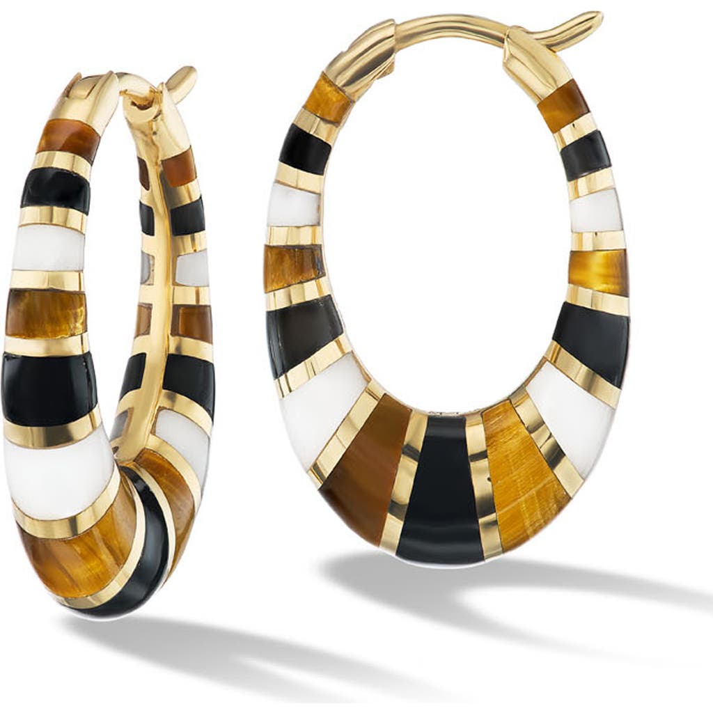 Orly Marcel Mini Inlay Hoop Earrings in Gold/Black Multi  product