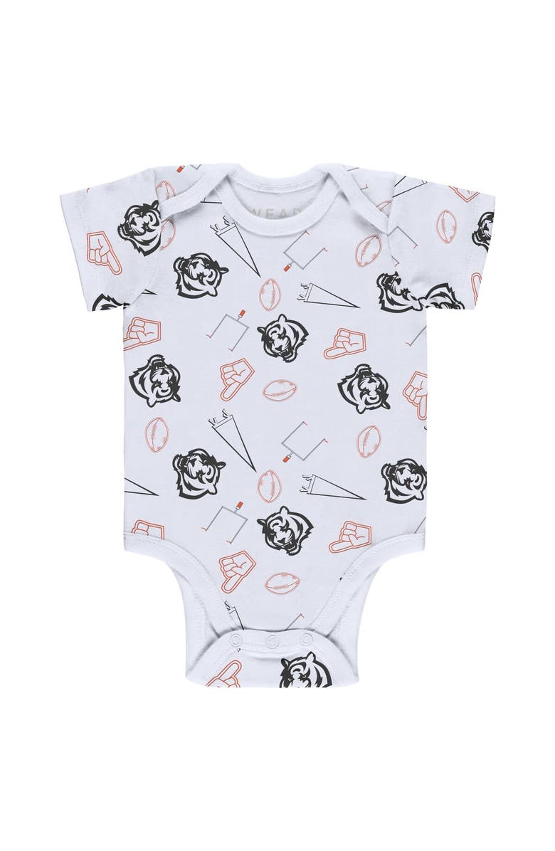 WEAR by Erin Andrews Newborn & Infant WEAR by Erin Andrews Gray/Black/White Cincinnati Bengals Three-Piece Turn Me Around Bodysuits & Pant Set, Alternate, color,