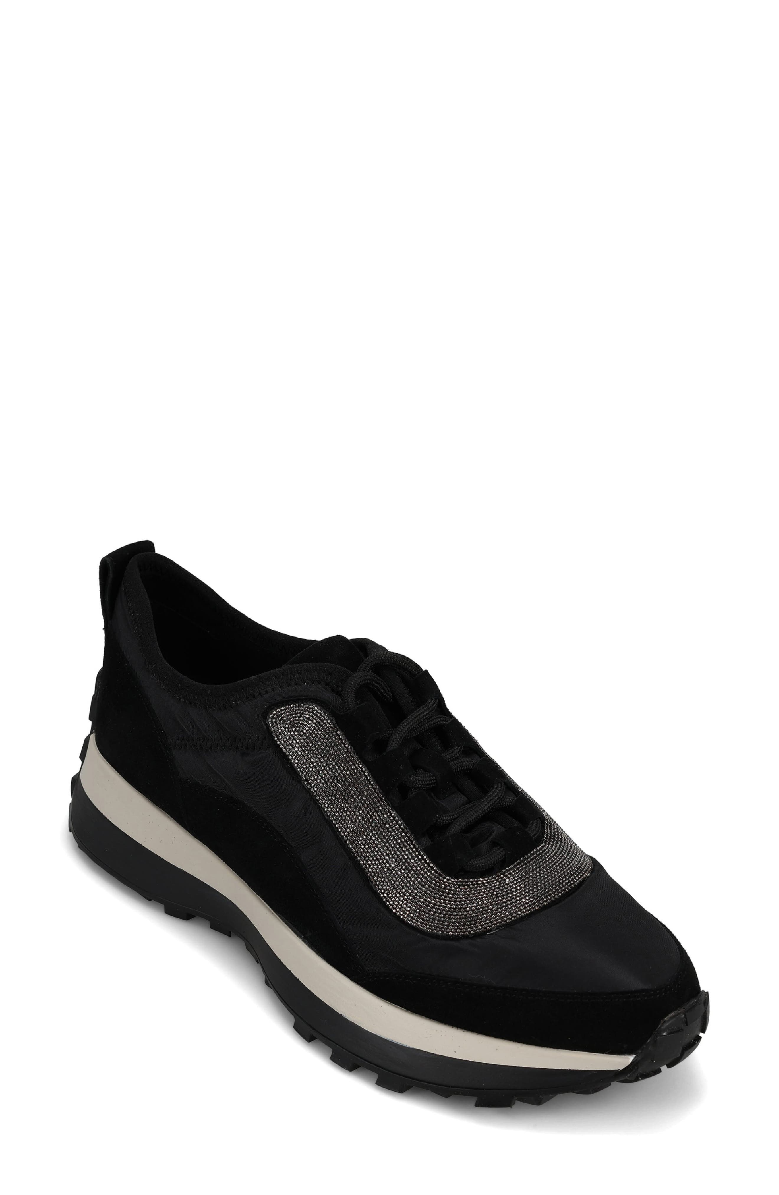 Quota Leather Sneaker, Main, color, BLACK