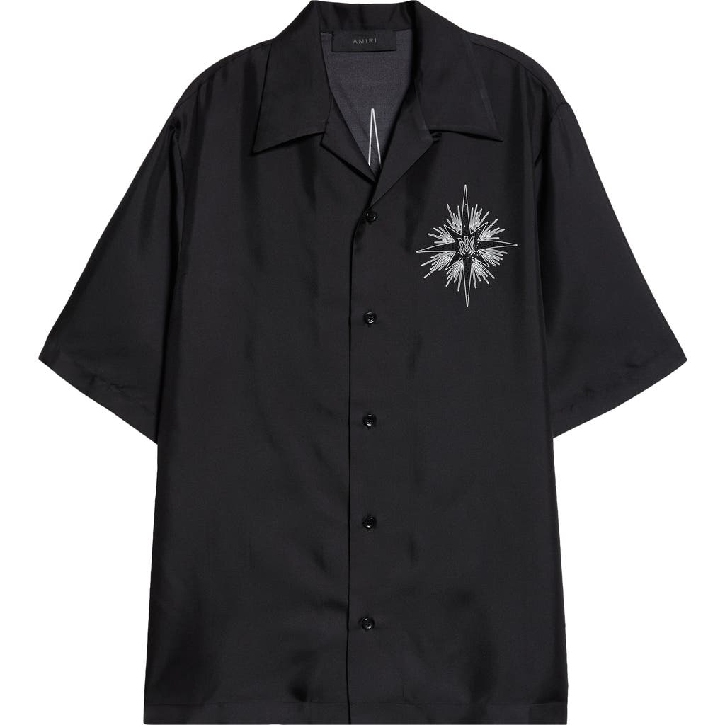 Amiri 'starbus' Black Silk Shirt In Black
