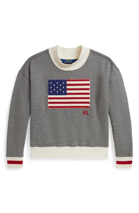 Kids' Logo Flag Crewneck Fleece Sweatshirt (Big Kid)