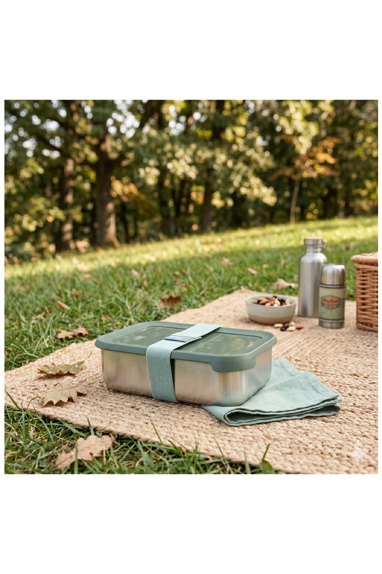 Leo Balance Stainless Steel Lunch Box, Alternate, color, SAGE