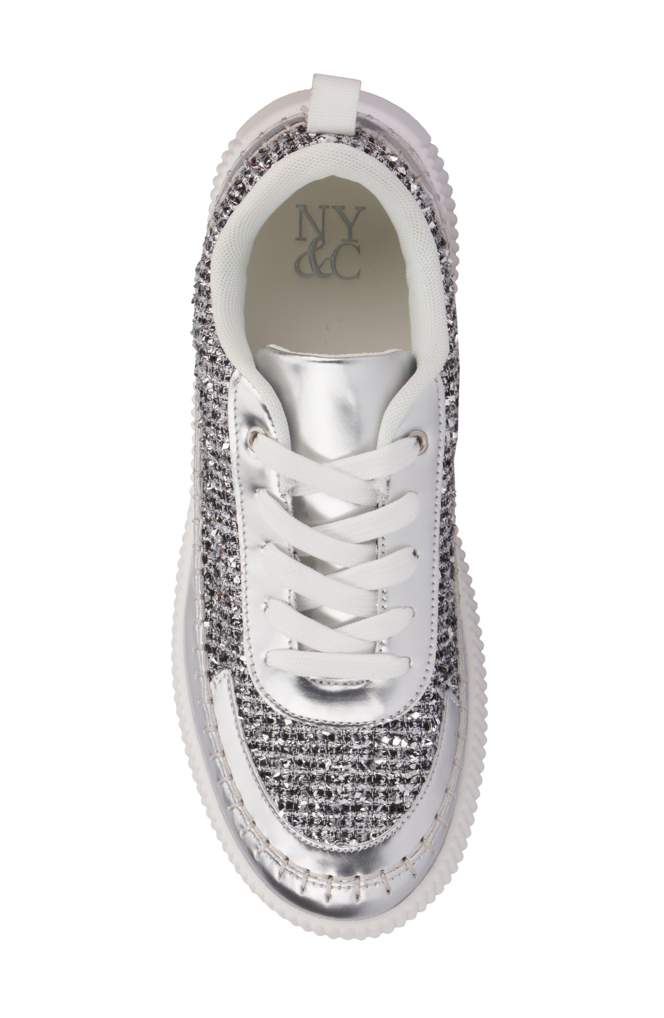 NEW YORK AND COMPANY Twyla Sneaker, Alternate, color, Silver