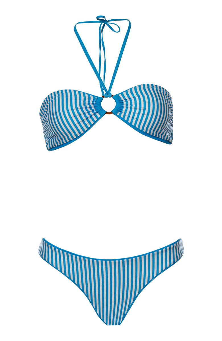 Maaji Blue Iconic Reversible Bikini Bottoms, Alternate, color, Blue