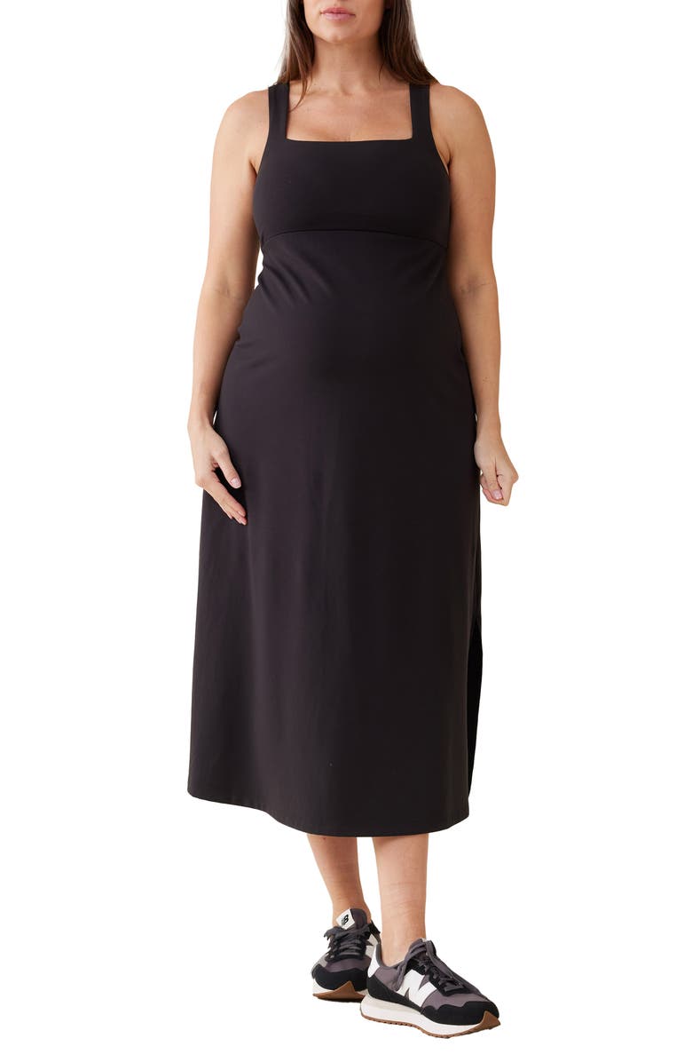 Ingrid & Isabel<sup>®</sup> Everyday Midi Maternity Dress, Main, color, Black