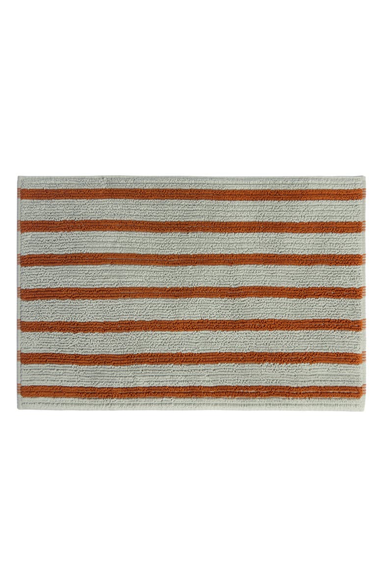 Parachute Resort Stripe Organic Cotton Bath Mat, Main, color, Sage With Russet