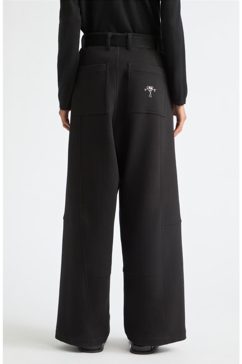 Cotton Blend Scuba Knit Wide Leg Pants, Alternate, color, BLACK
